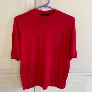 Red Silk T Shirt